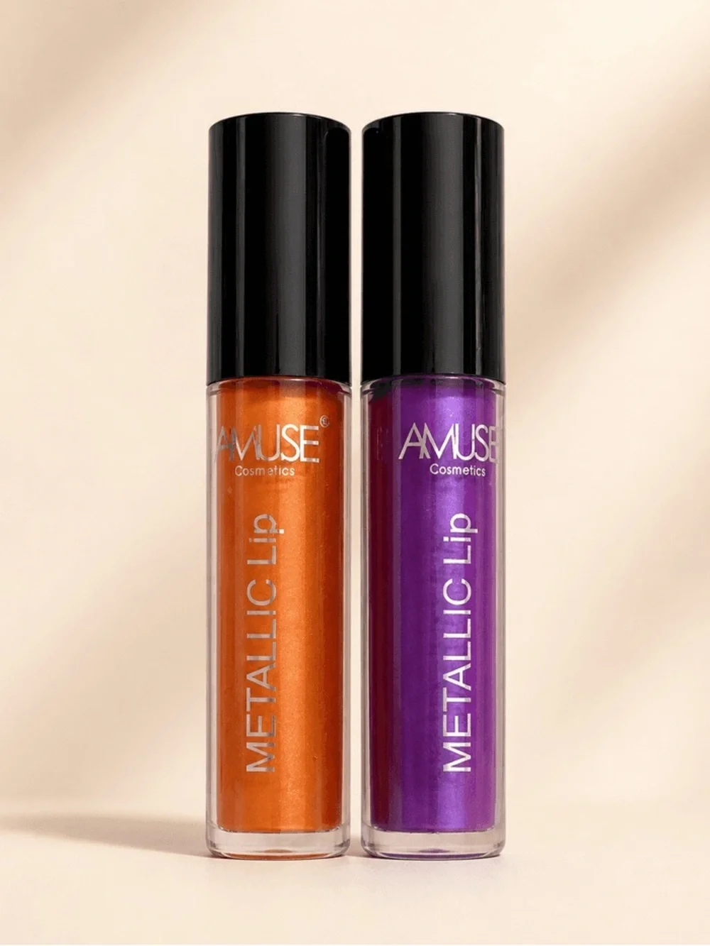 Muse Metallic Lip Gloss Set - Dazzling Orange and Deep Purple